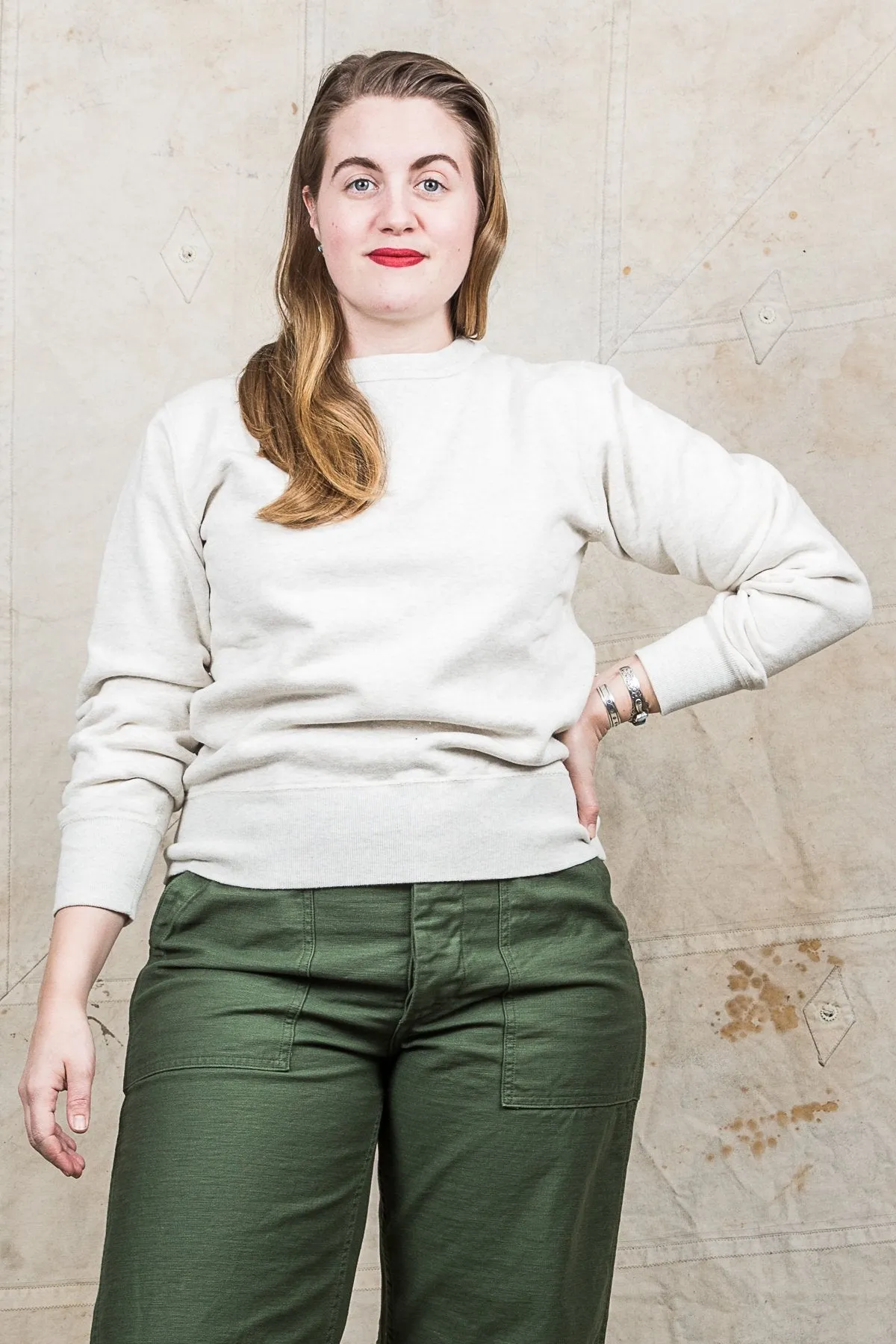 Buzz Rickson's Loopwheel Sweatshirt 4-Needle Oatmeal BR65622