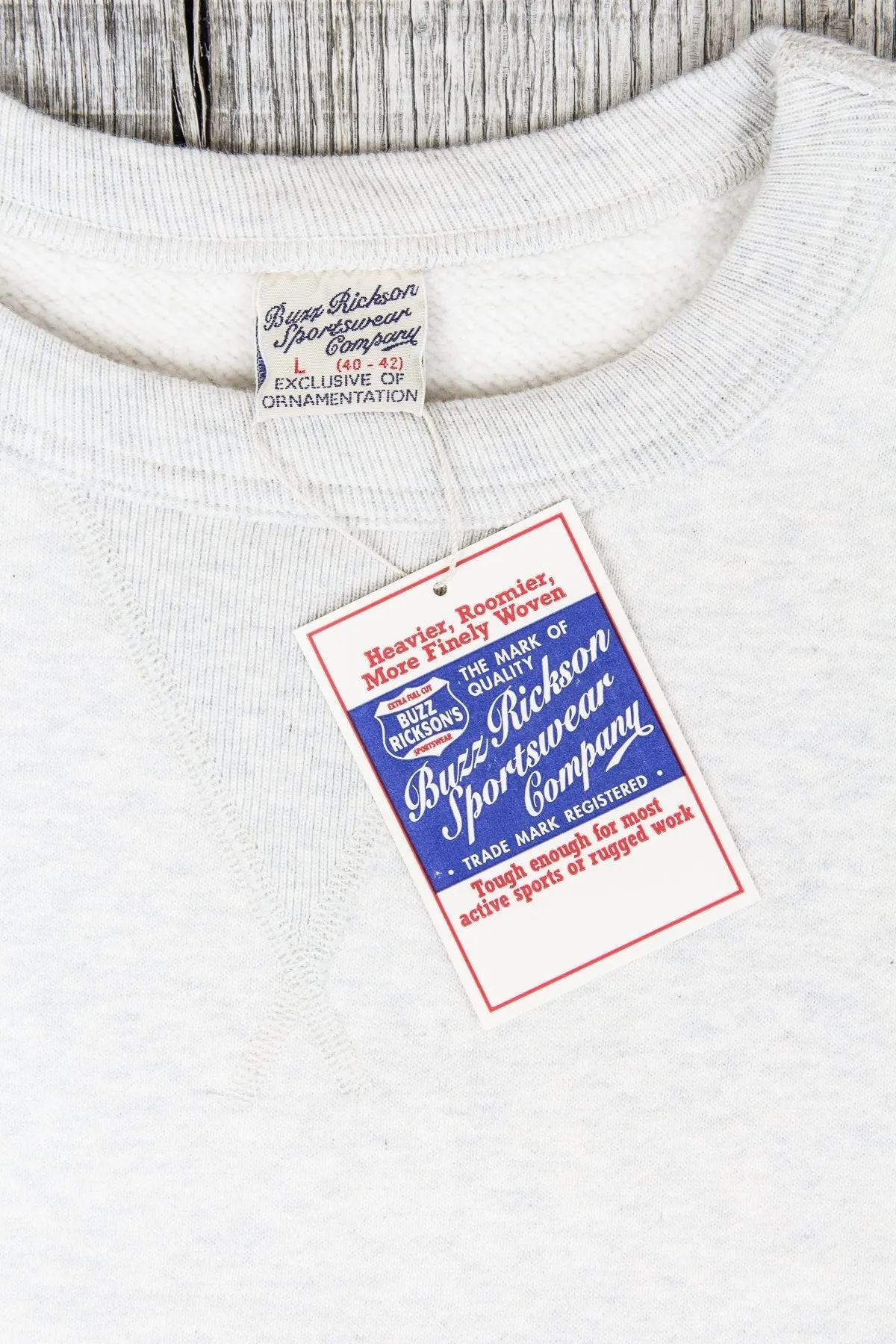 Buzz Rickson's Loopwheel Sweatshirt 4-Needle Oatmeal BR65622