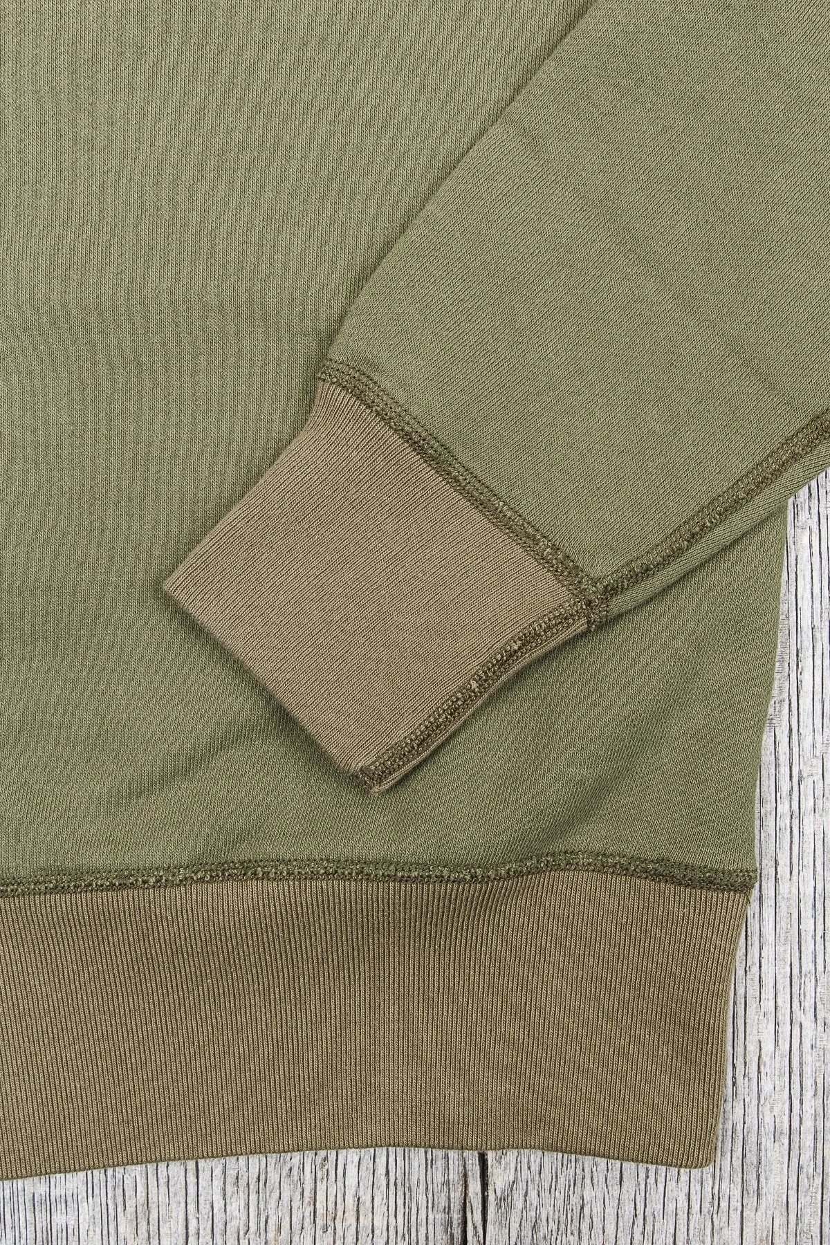 Buzz Rickson's Loopwheel Sweatshirt 4-Needle Olive BR65622
