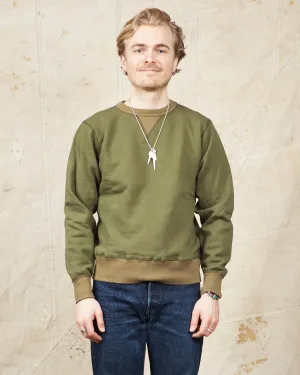Buzz Rickson's Loopwheel Sweatshirt 4-Needle Olive BR65622