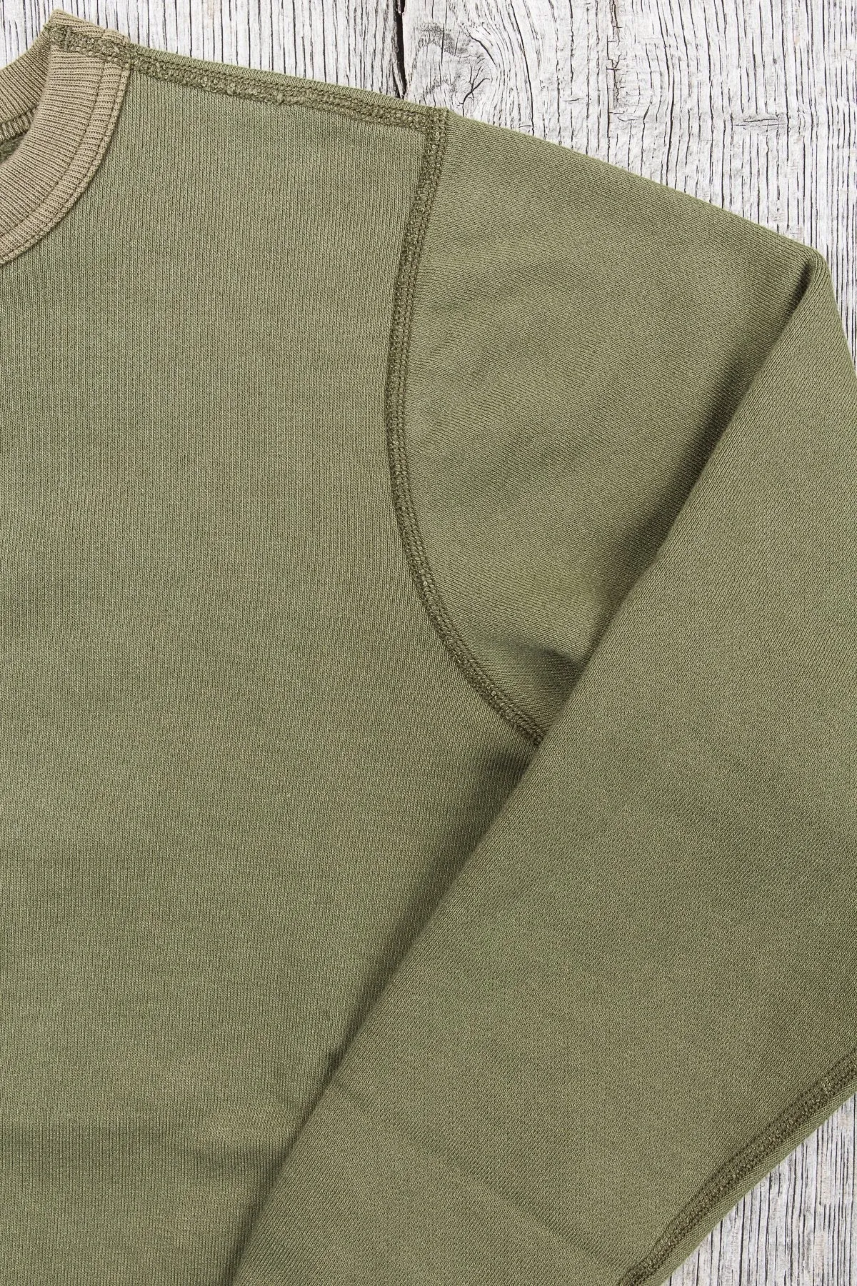 Buzz Rickson's Loopwheel Sweatshirt 4-Needle Olive BR65622