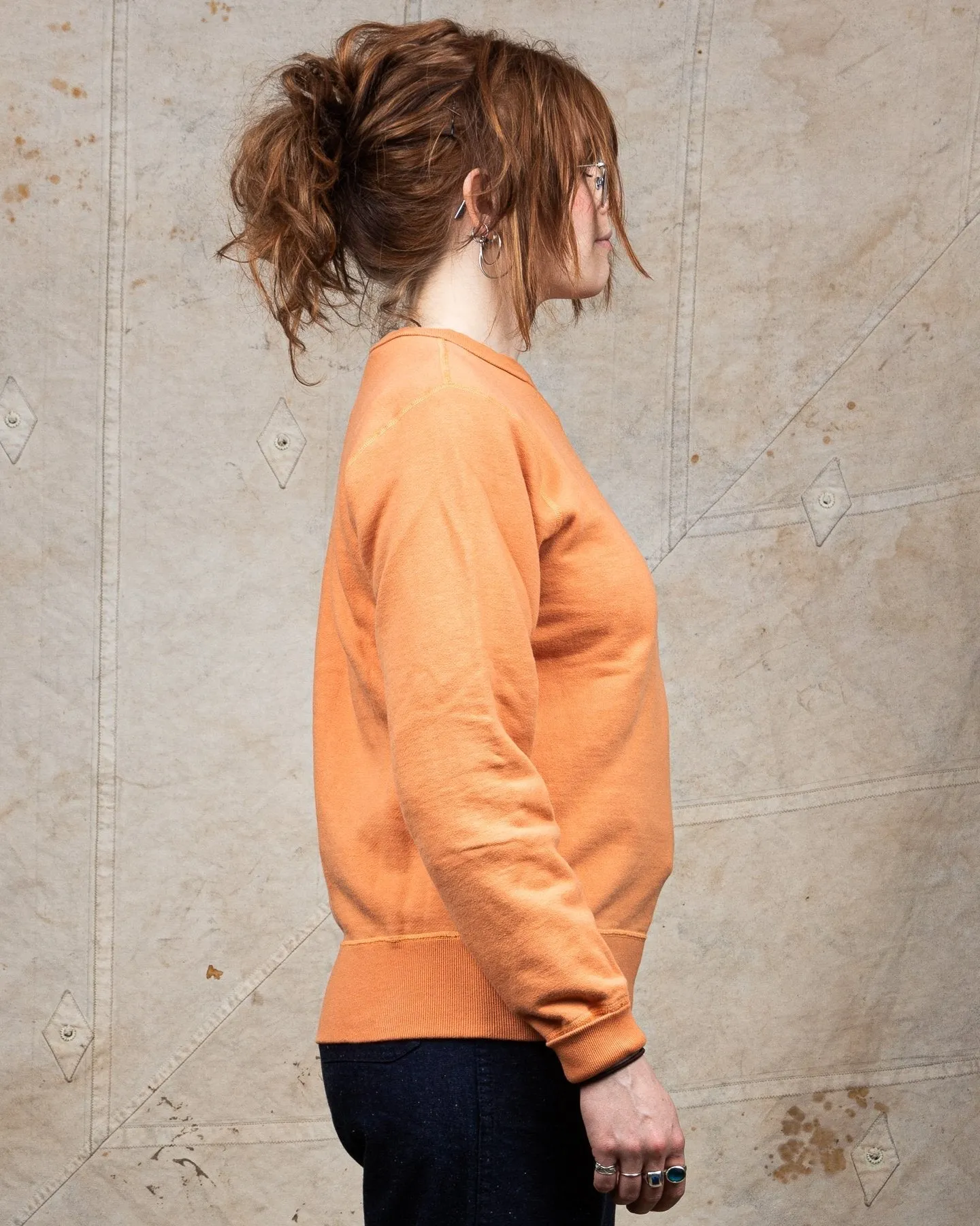 Buzz Rickson's Loopwheel Sweatshirt 4-Needle Orange BR65622