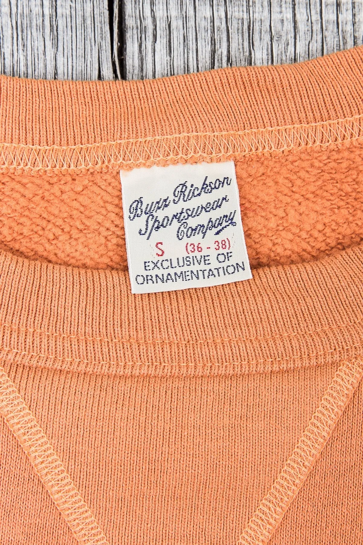 Buzz Rickson's Loopwheel Sweatshirt 4-Needle Orange BR65622