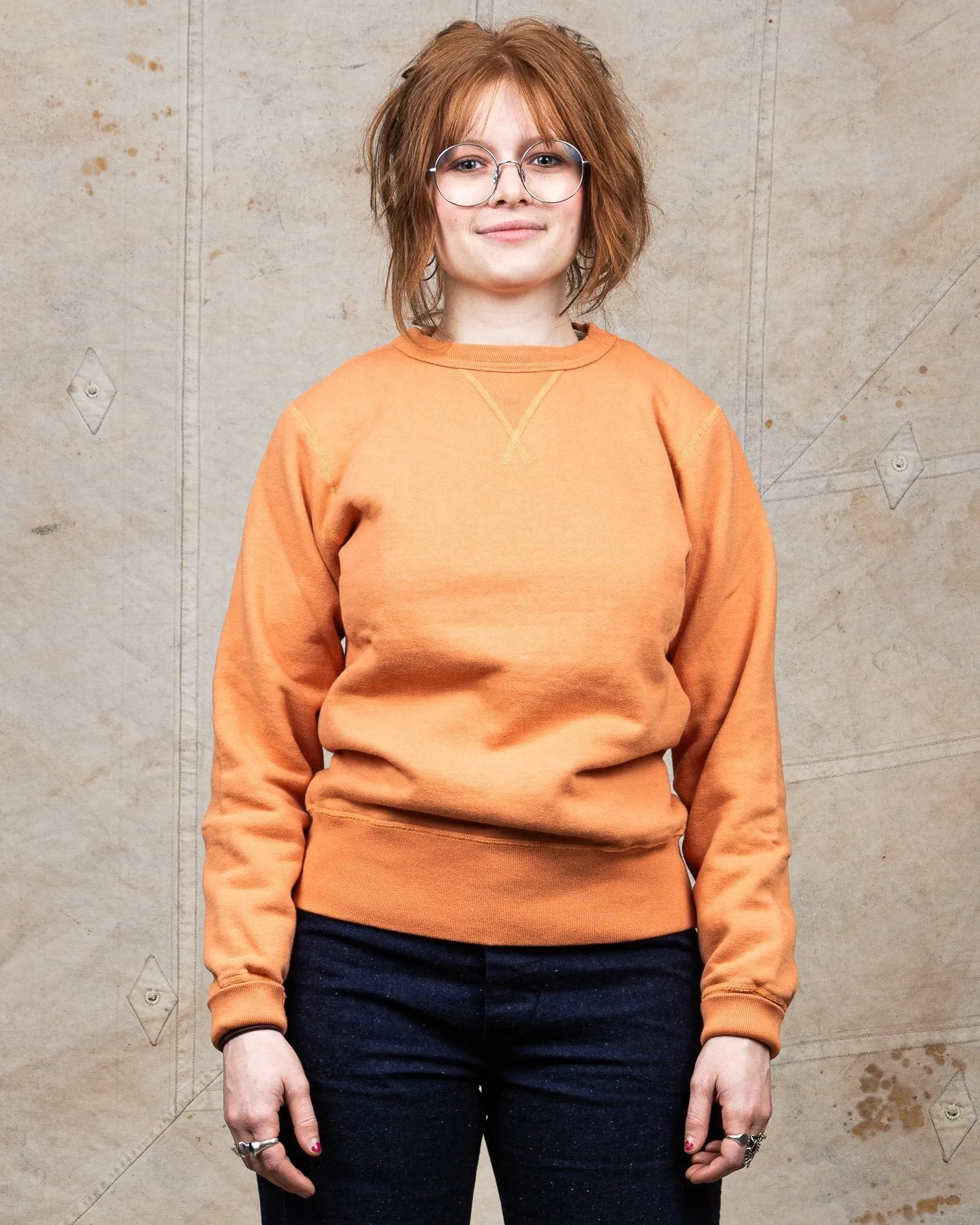 Buzz Rickson's Loopwheel Sweatshirt 4-Needle Orange BR65622