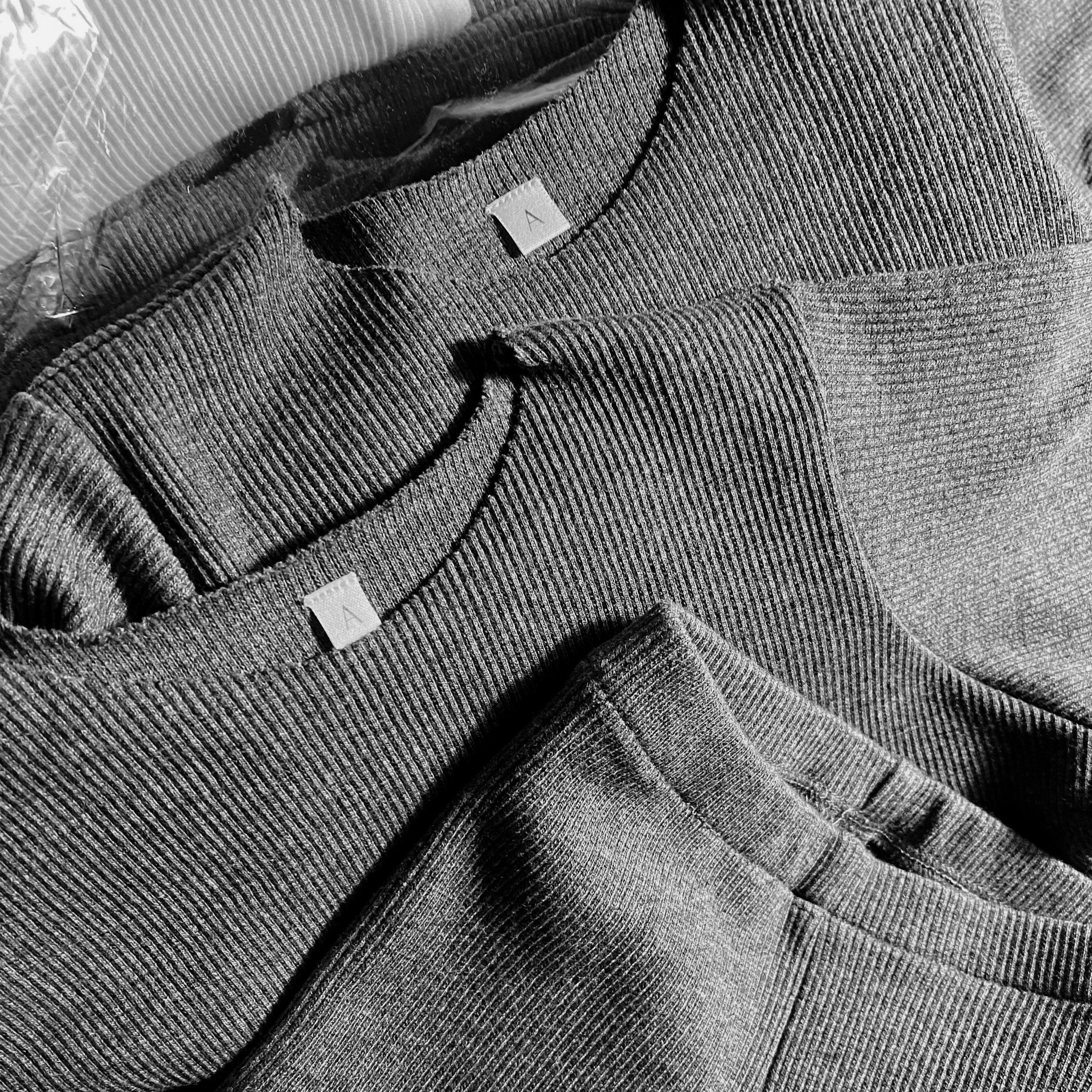 Camie Cotton Rib Raw Hem Sweatshirt (Light Grey)