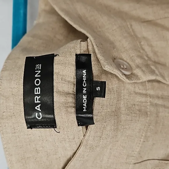 Carbon38 Women's Tan Linen Utility Shorts Size Small