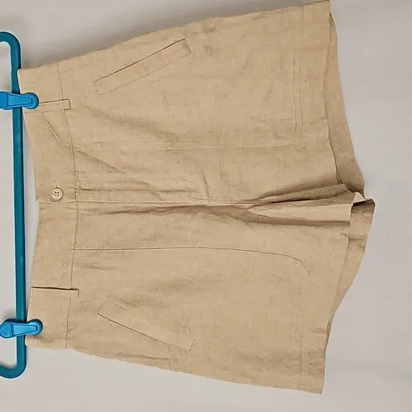 Carbon38 Women's Tan Linen Utility Shorts Size Small