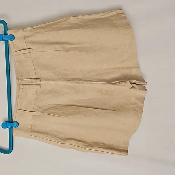 Carbon38 Women's Tan Linen Utility Shorts Size Small