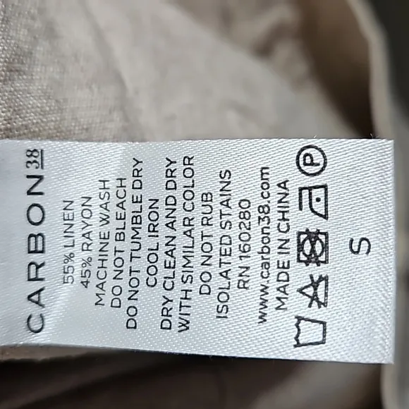 Carbon38 Women's Tan Linen Utility Shorts Size Small