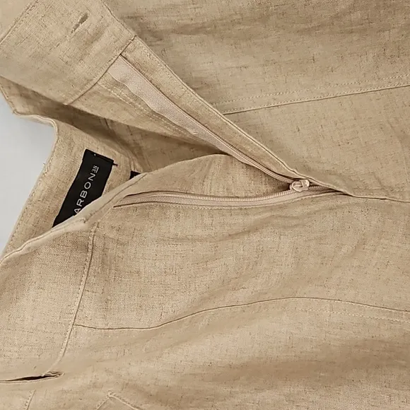 Carbon38 Women's Tan Linen Utility Shorts Size Small