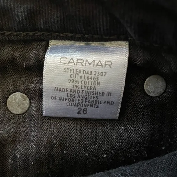 Carmar black denim short shorts 26