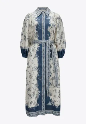 Casa Floral Print Midi Shirt Dress