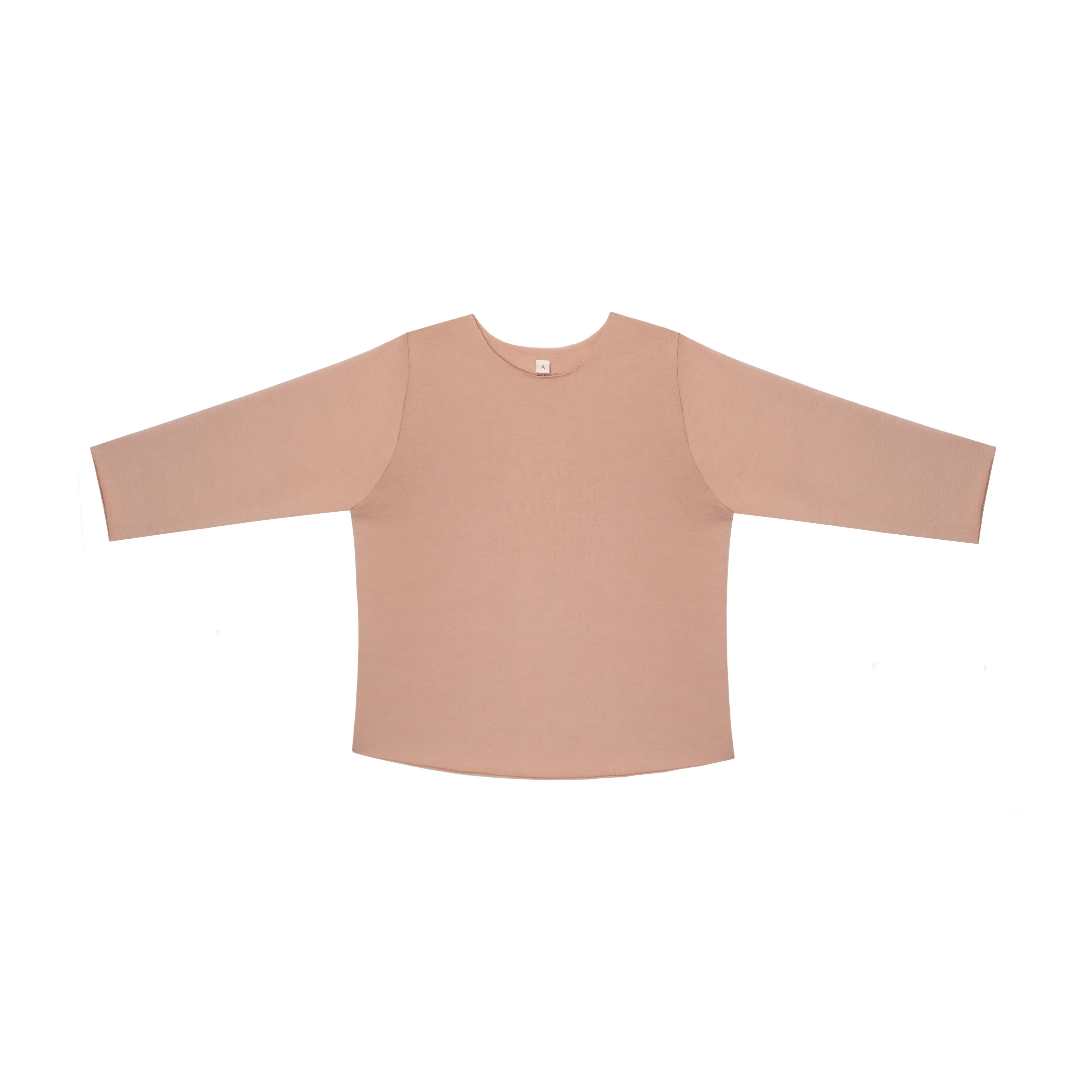 Cassius Organic Cotton Raw Neck Modern Sweatshirt  (Biscuit)