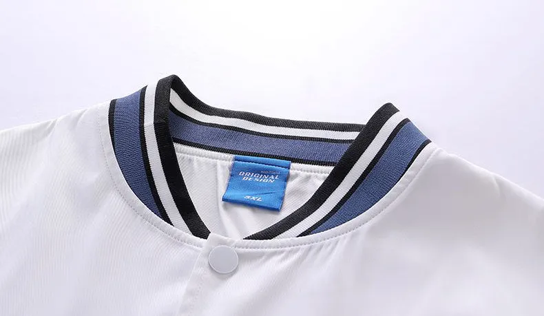 Casual Loose Fit Varsity Jacket for Men with Label Detailing