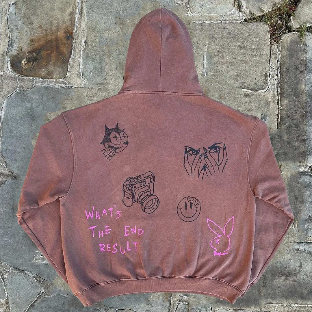 Casual Mixed Print Long Sleeve Hoodie