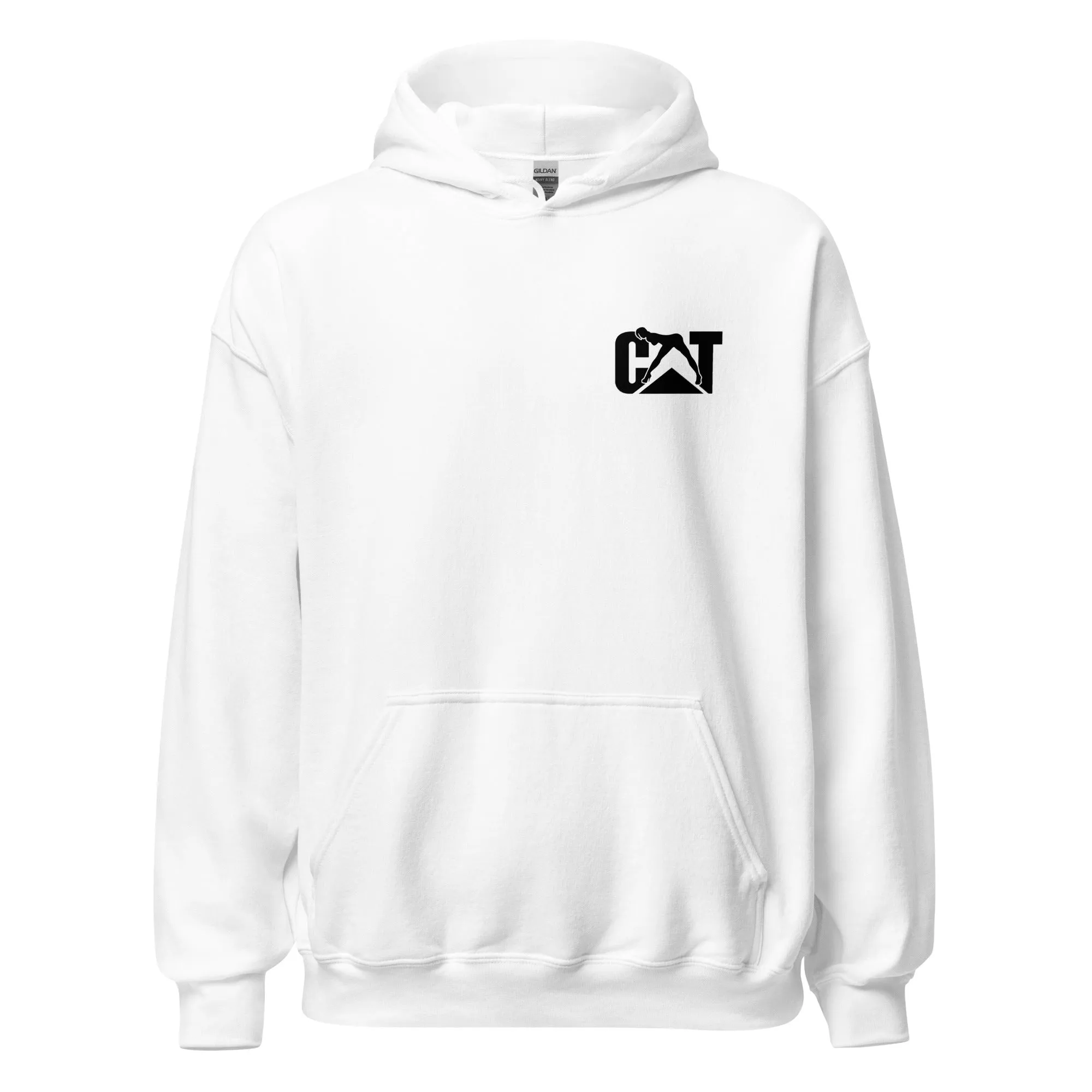Cat With Woman Hoodie - Casual Lady Cat White Hoodies Double Side unisex Hoodie