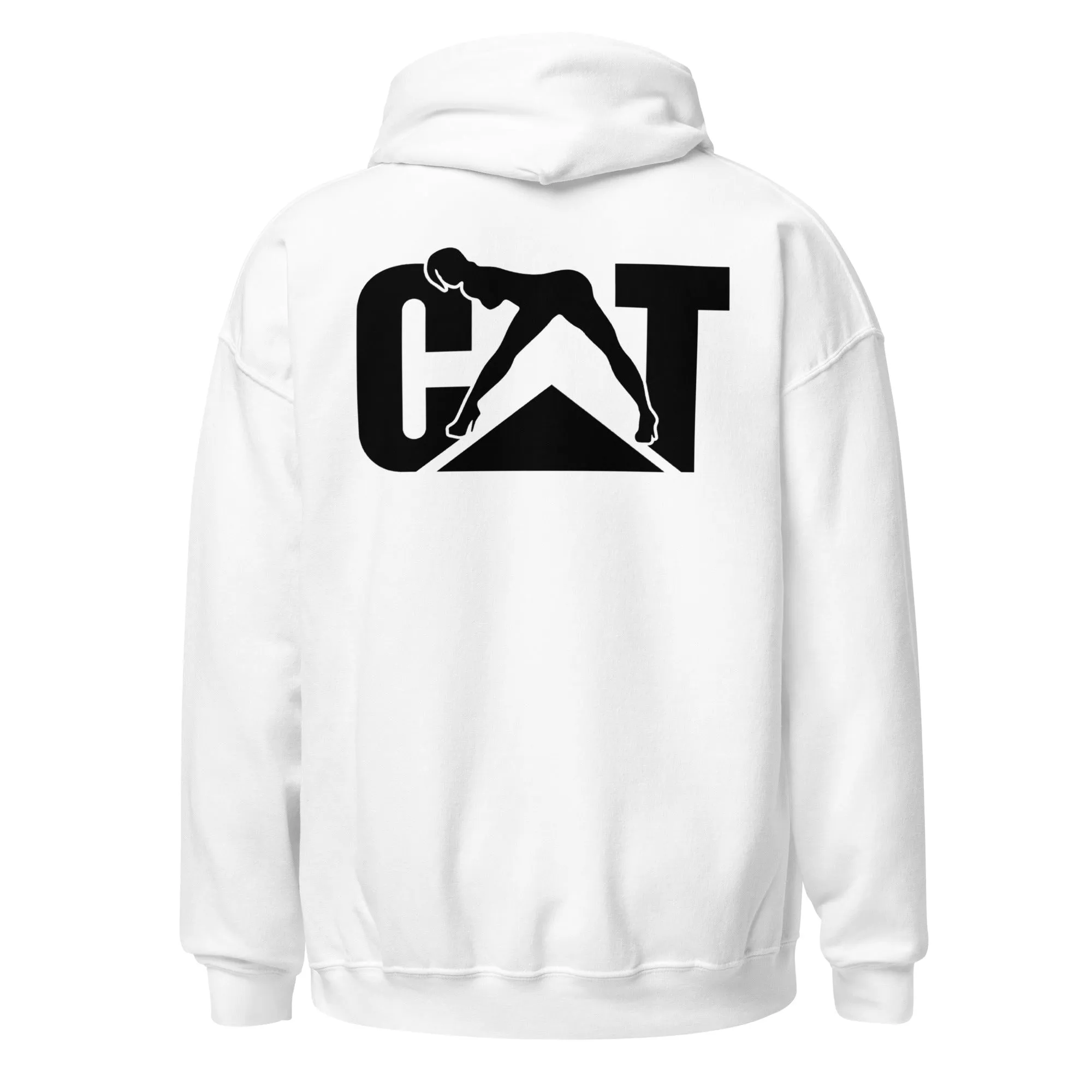 Cat With Woman Hoodie - Casual Lady Cat White Hoodies Double Side unisex Hoodie