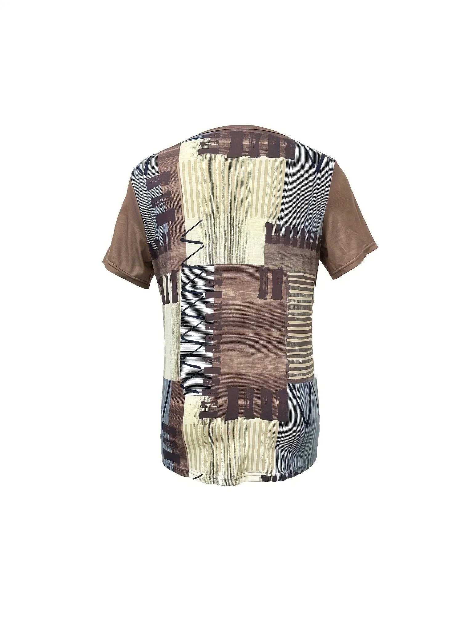 Cesarea® | Stylish V-Neck T-Shirt With Geometric Print