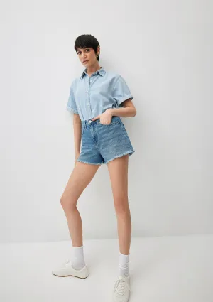 Cherry Mid Shaded 90s Jean Shorts