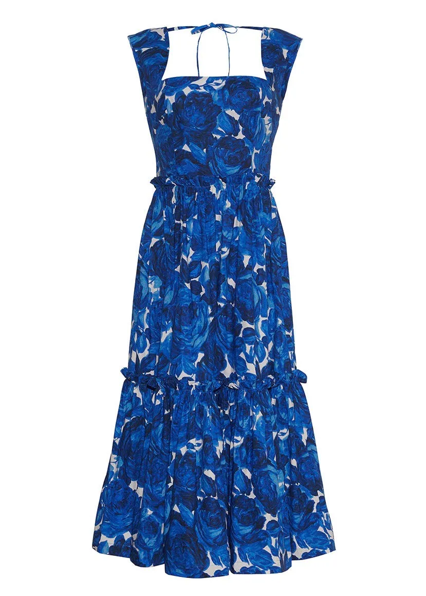 Claire Dress (Floral Garden Blue)