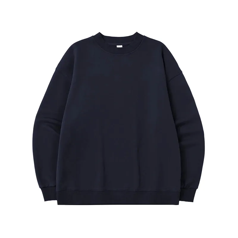 Classic Cozy Crewnecks Plain Minimalist Fleece Sweatshirt