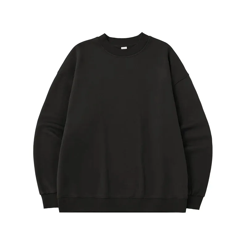 Classic Cozy Crewnecks Plain Minimalist Fleece Sweatshirt