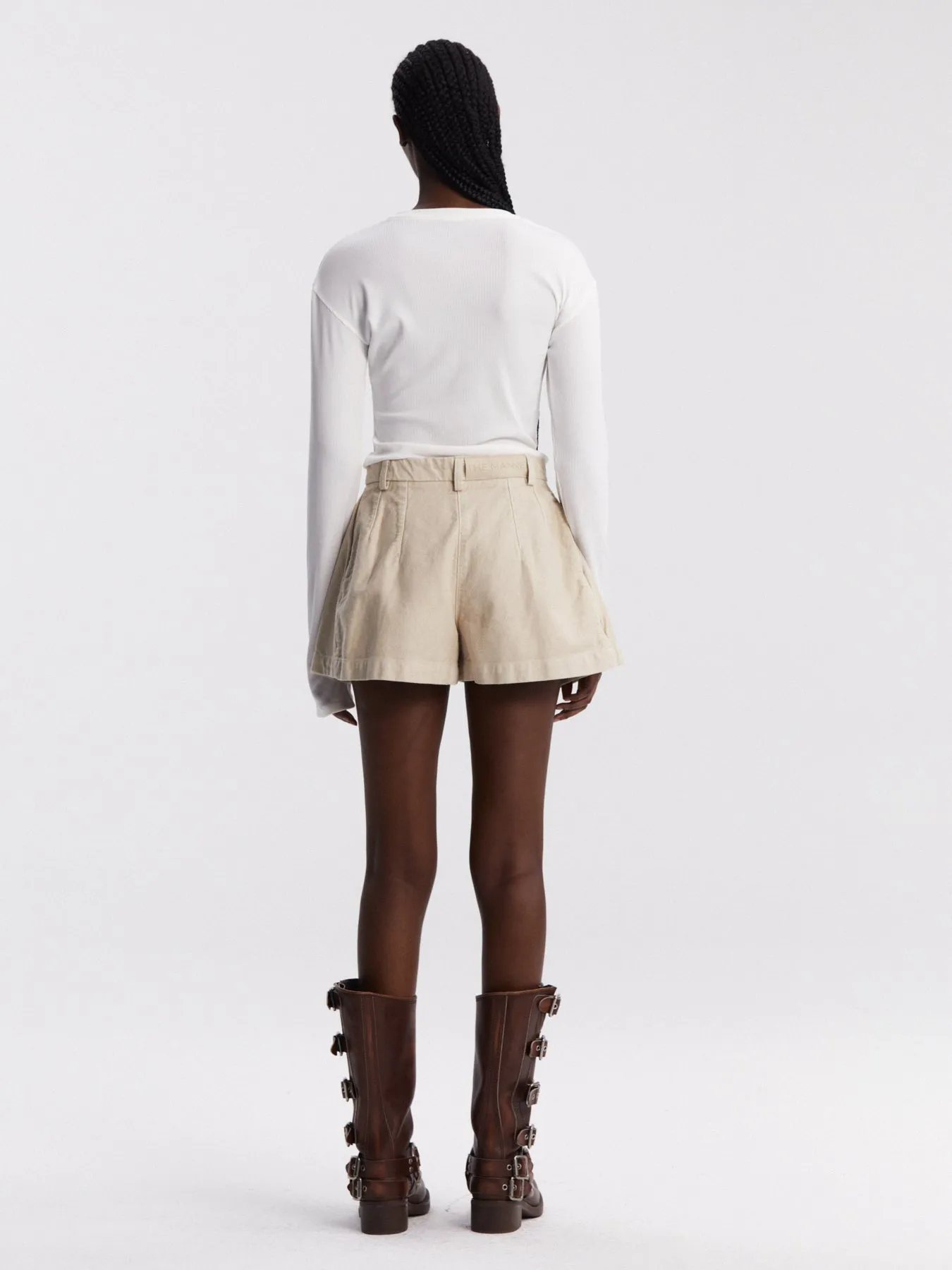 Clichy Denim Shorts Ecru