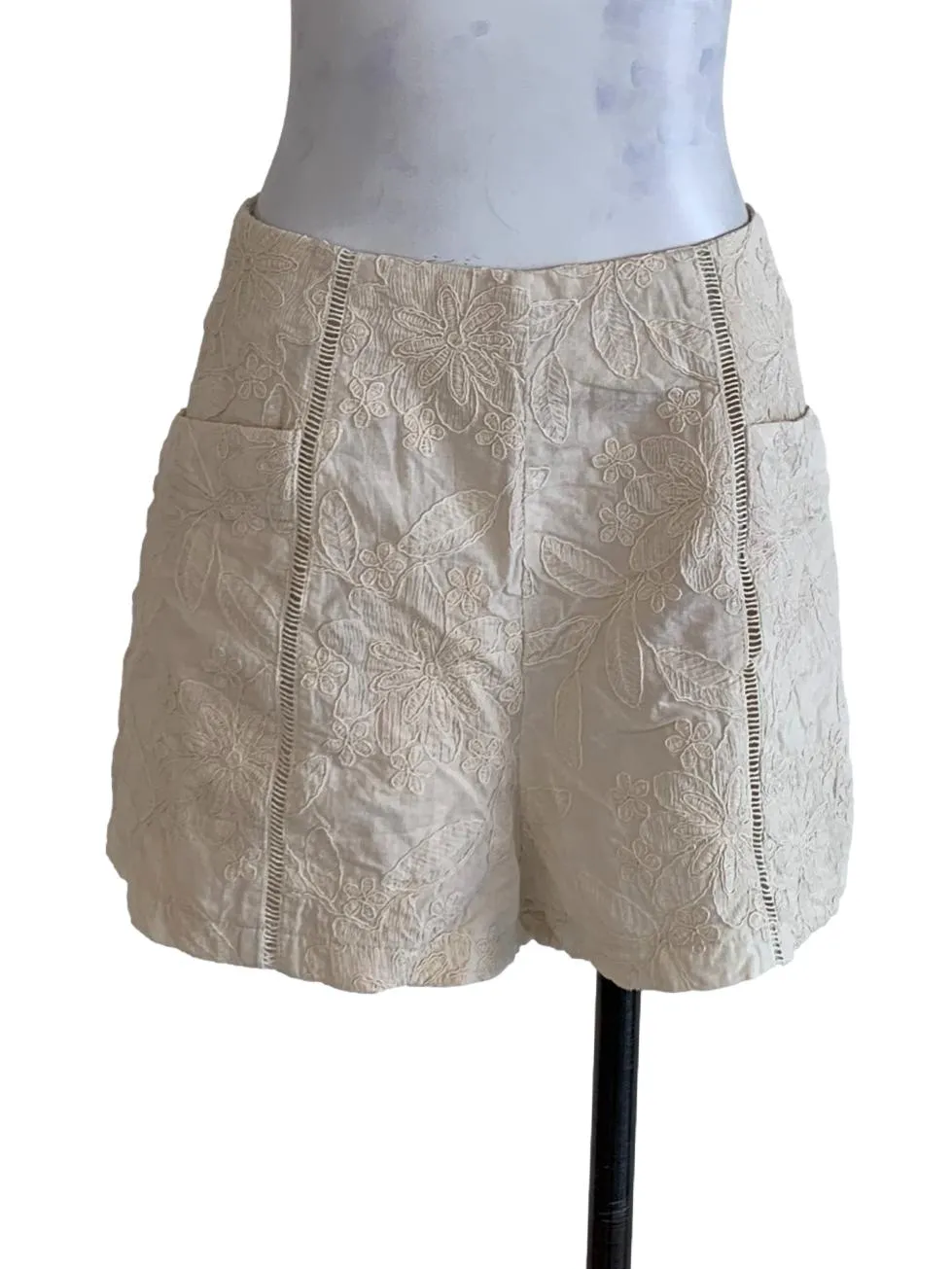 Coconut Floral High-Waisted Shorts