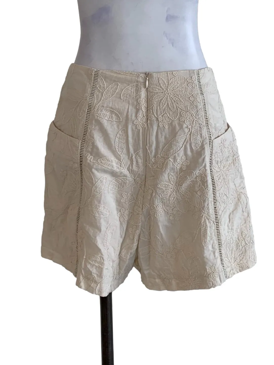 Coconut Floral High-Waisted Shorts