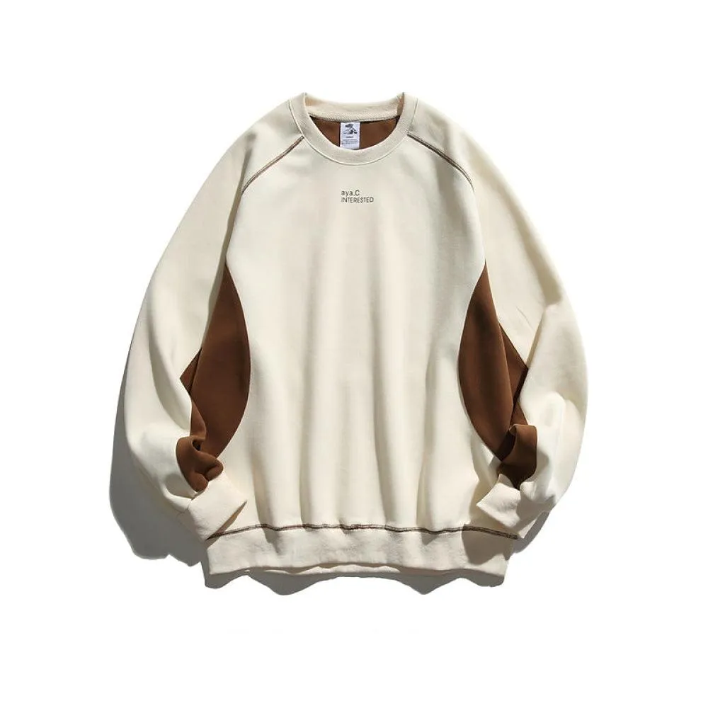 Color Splicing Round Neck Sweatshirts