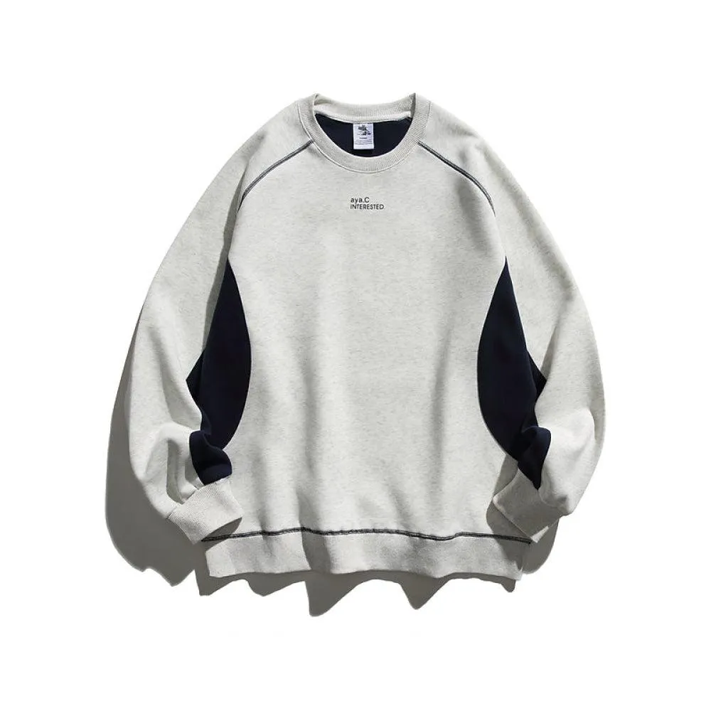 Color Splicing Round Neck Sweatshirts