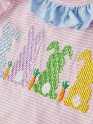 Colorful Bunnies Striped Bubble: Pink Mix