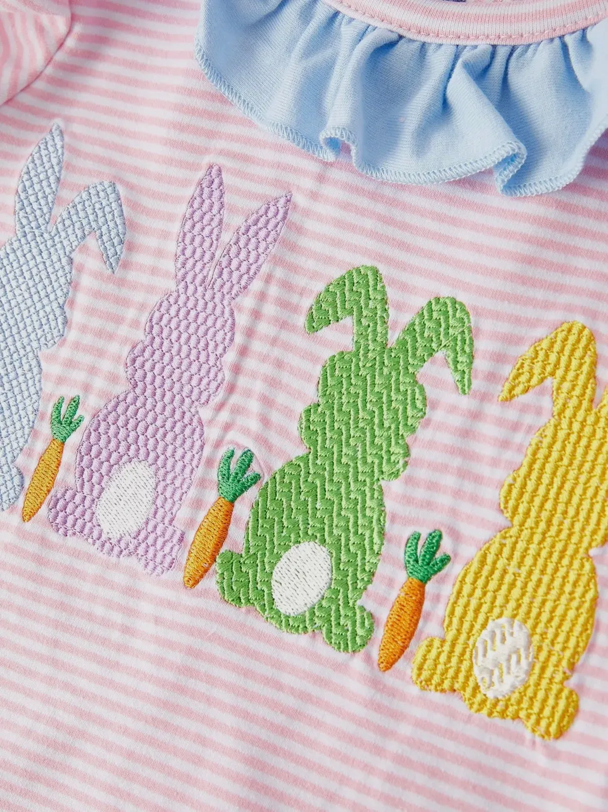 Colorful Bunnies Striped Bubble: Pink Mix