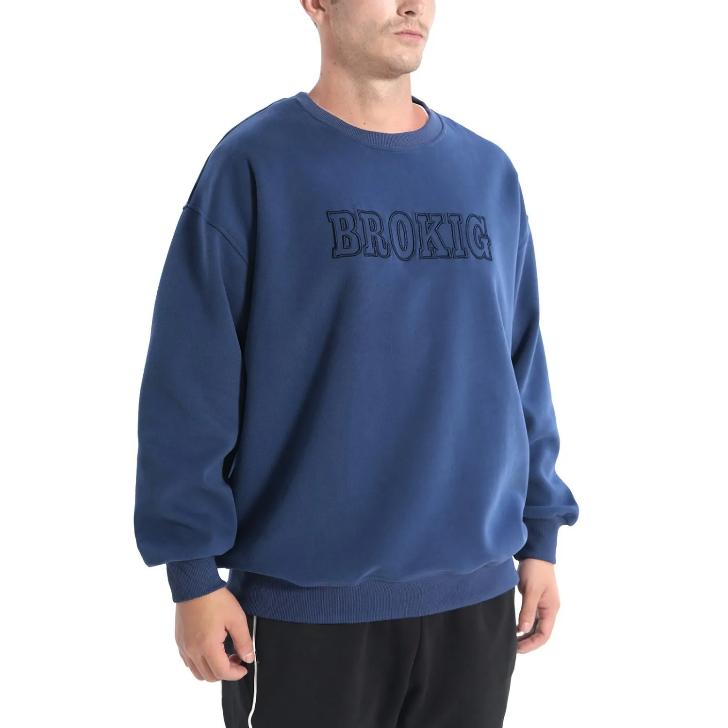 Cotton Blend Crewneck Sweatshirt