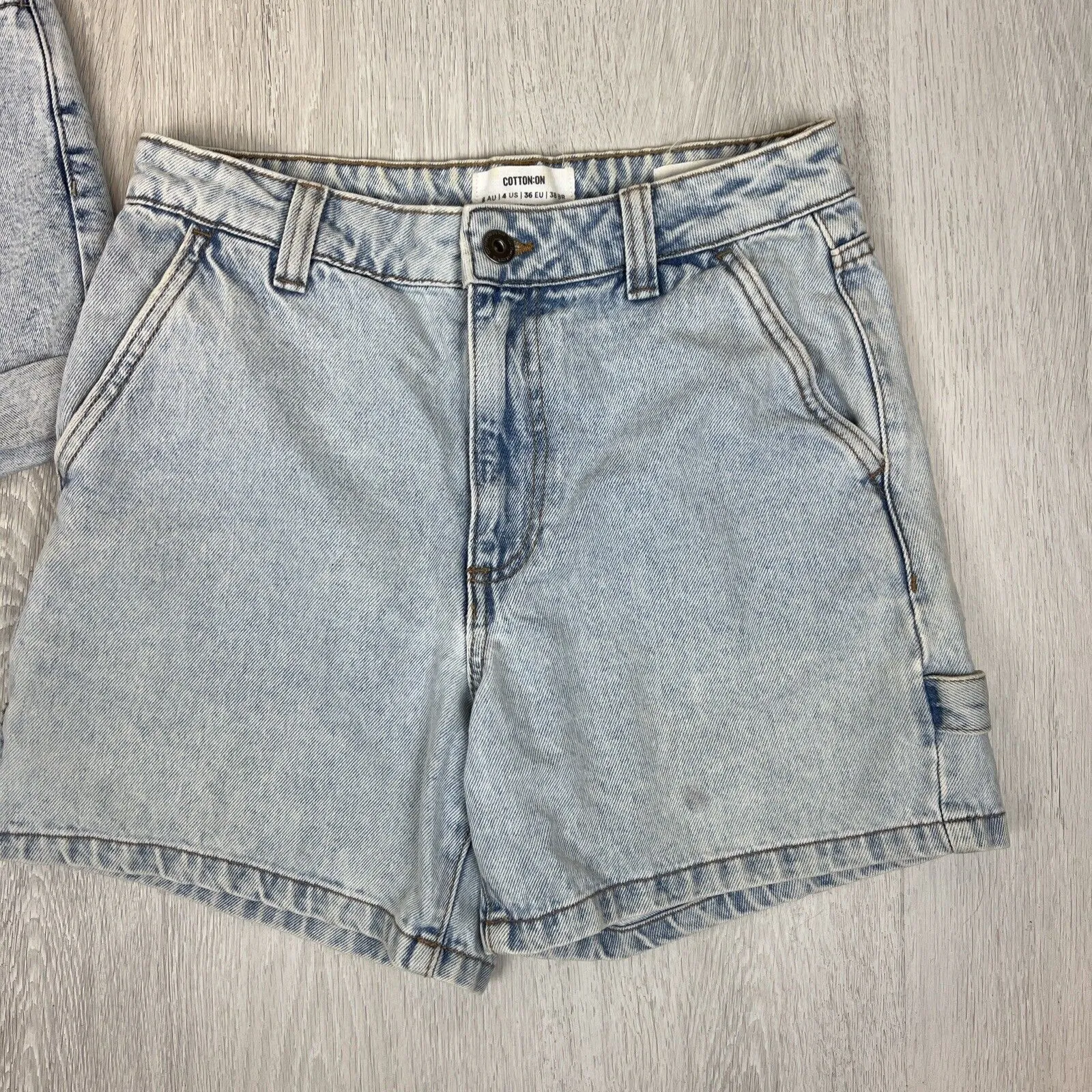 Cotton On Womens Light Wash Denim Shorts Size 8 AU (2 Pairs)