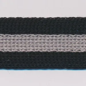 Cotton Stripe Knit Tape #20 Black & Gray