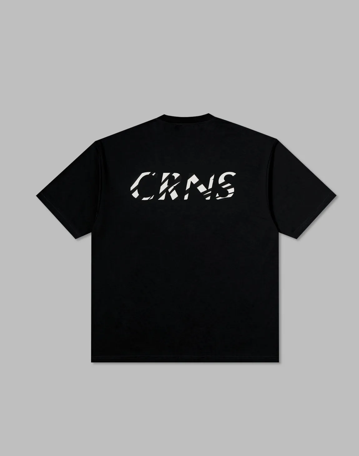 CRONOS  STRIPED PATTERN OVERSIZE T-SHIRT【BLACK】
