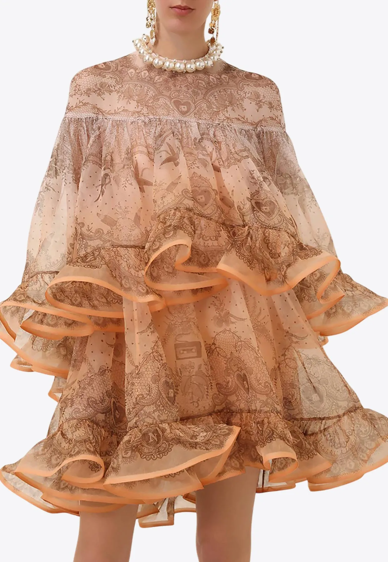 Crush Embellished Mini Silk Dress