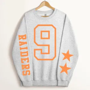 Customized Sleeve Star Sweatshirt - Orange