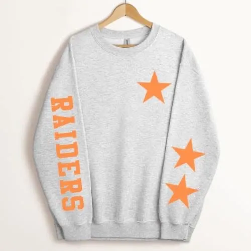 Customized Sleeve Star Sweatshirt - Orange
