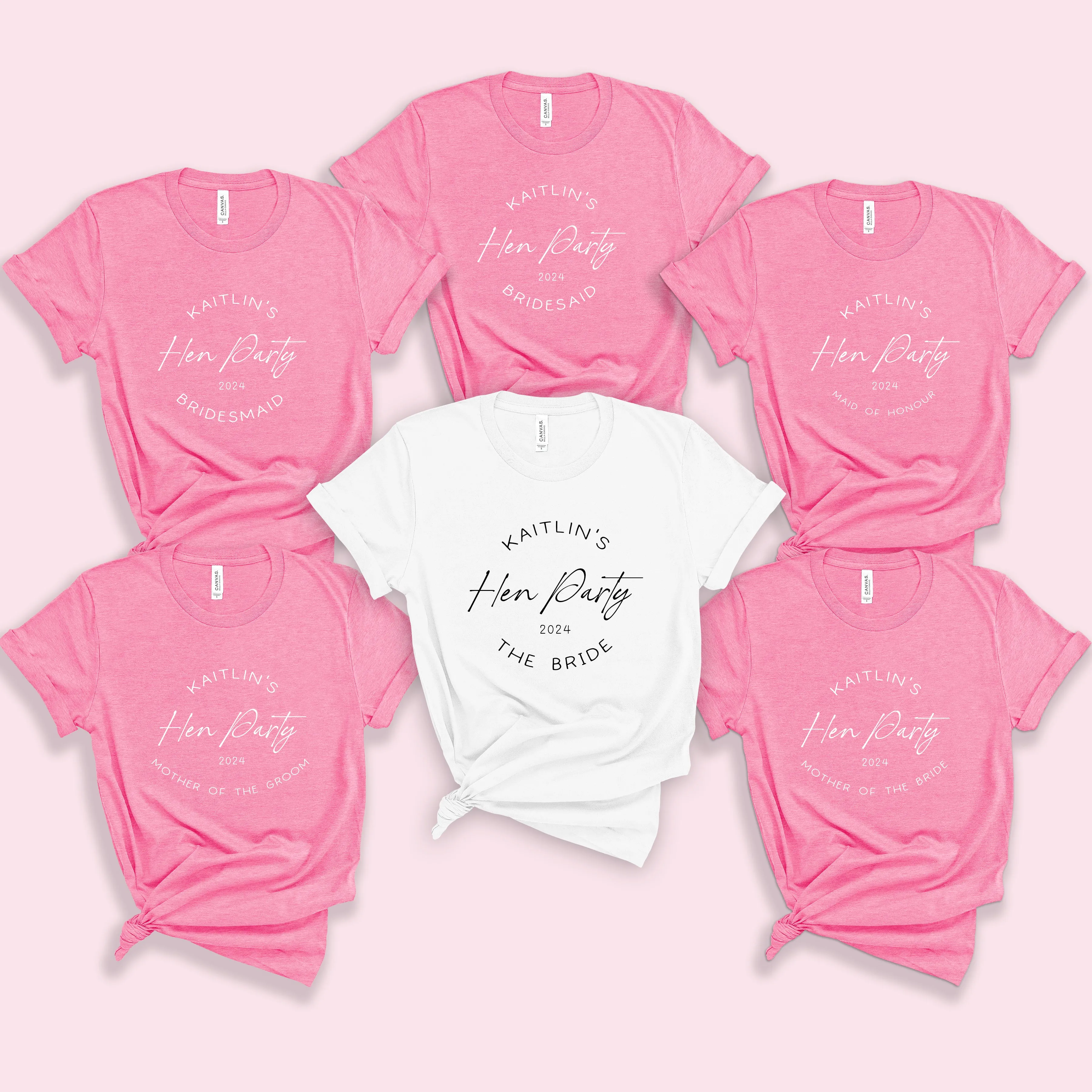 Cute Here Comes The Bride Hen Party T Shirts, Girls Trip Matching Oversized Unisex Tops