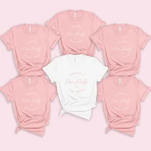 Cute Here Comes The Bride Hen Party T Shirts, Girls Trip Matching Oversized Unisex Tops
