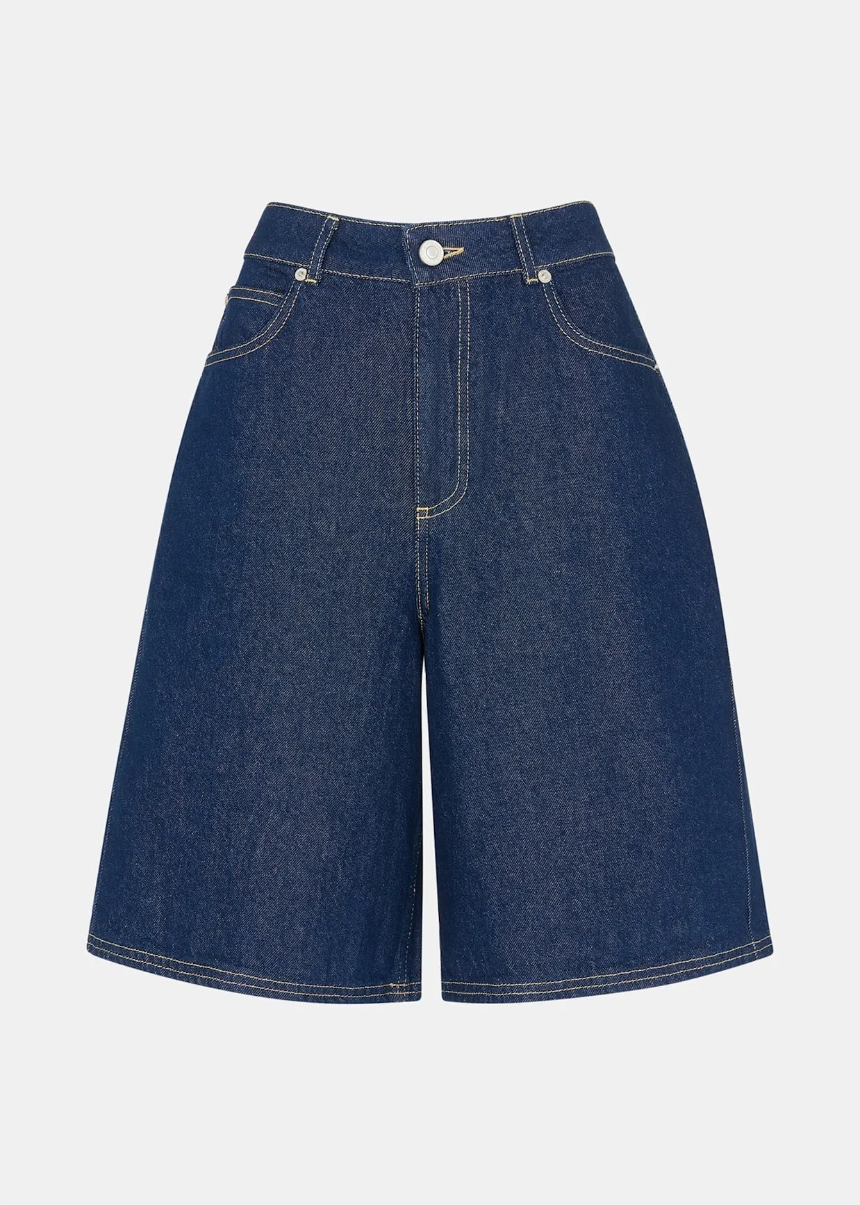 Dark Denim Authentic Knee Length Shorts