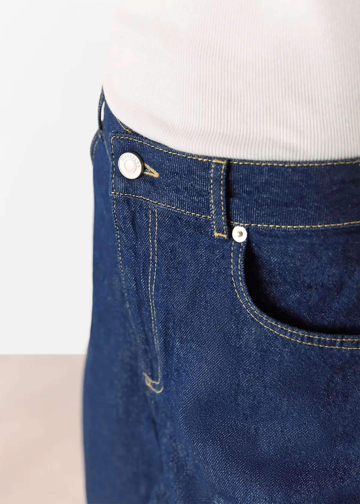 Dark Denim Authentic Knee Length Shorts