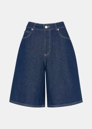 Dark Denim Authentic Knee Length Shorts