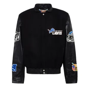 DETROIT LIONS WOOL & LEATHER VARSITY JACKET