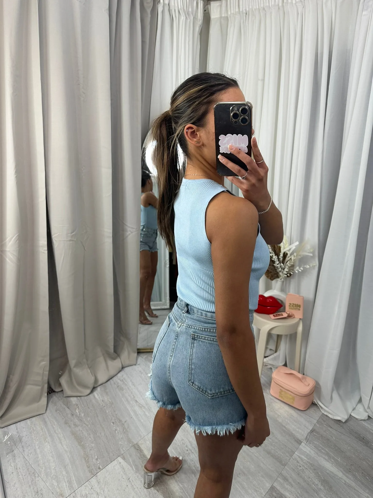 Diamante stretchy shorts