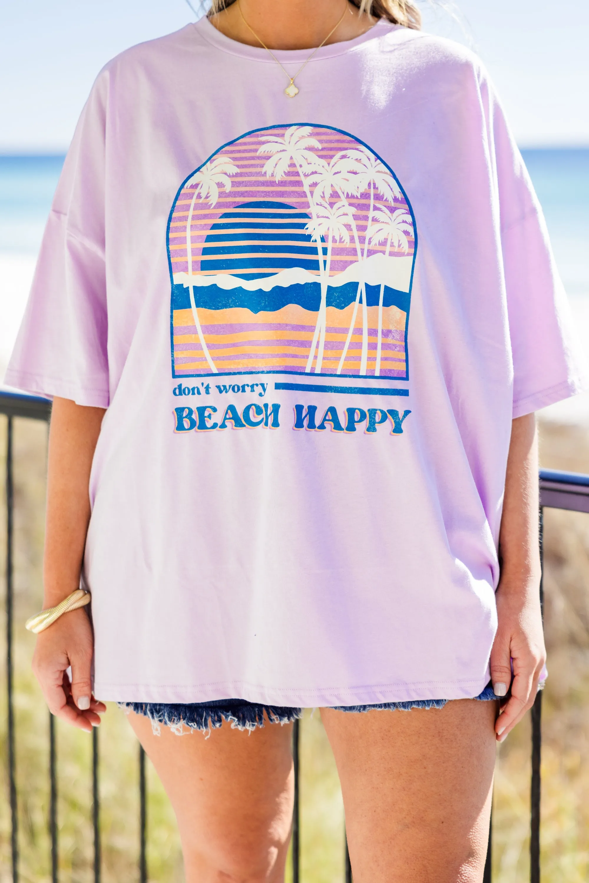 Don't Worry Boyfriend Tee, Lilac