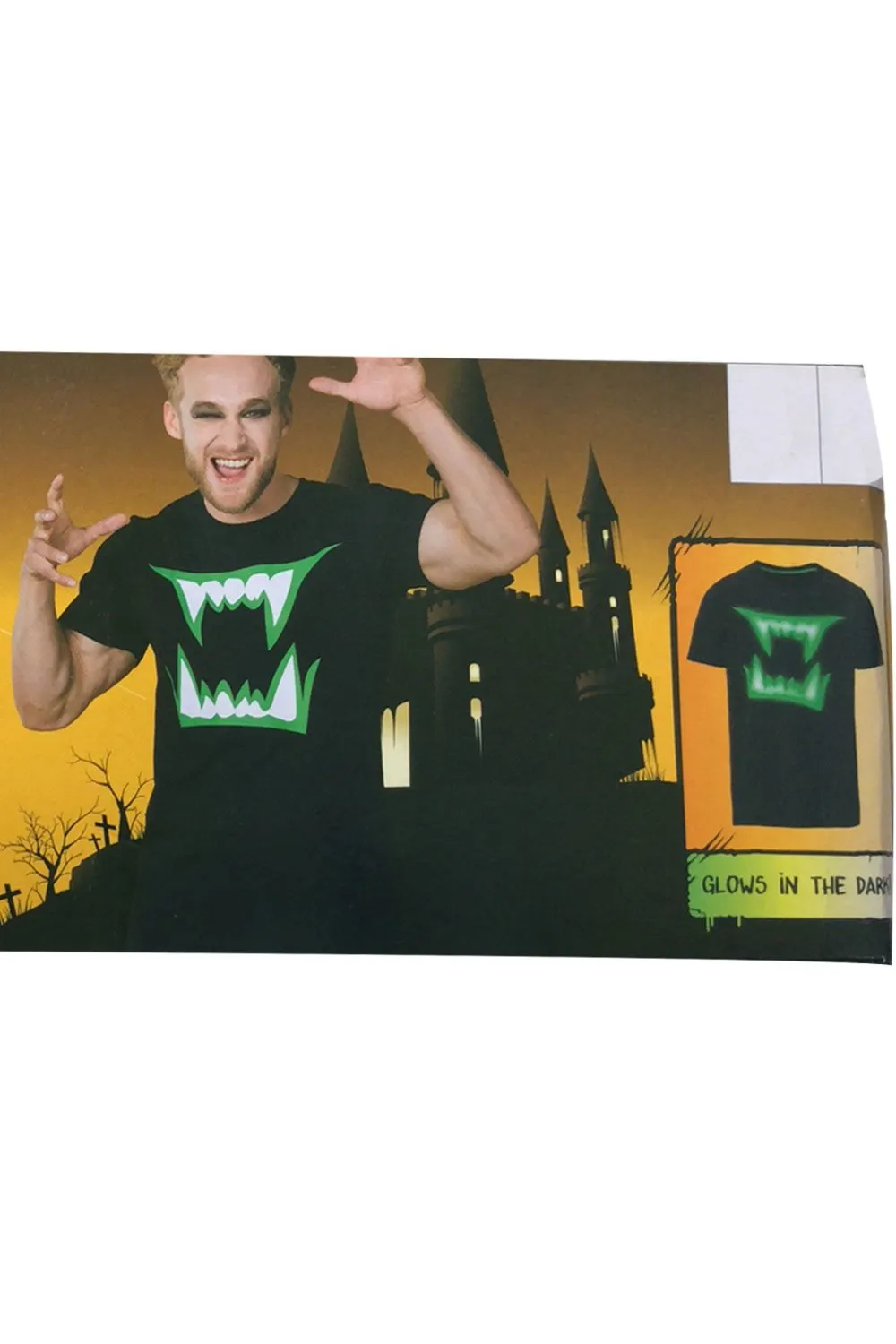 Dracula Halloween Skeleton Body Glow In The Dark T-Shirt - M