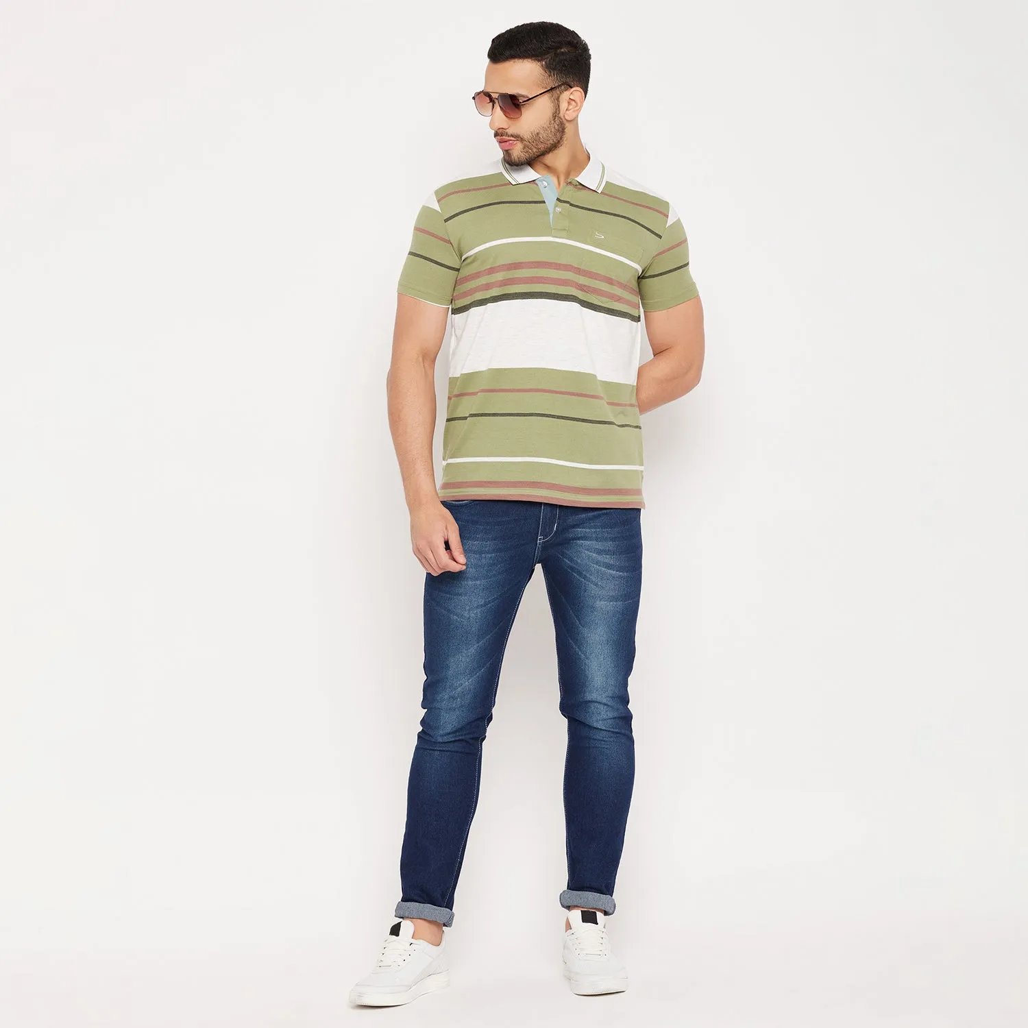Duke Stardust Men Half Sleeve Polo Neck Cotton T-shirt (4152)